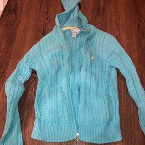 LILLY PULITZER ZIP UP SWEATER LIGHT BLUE